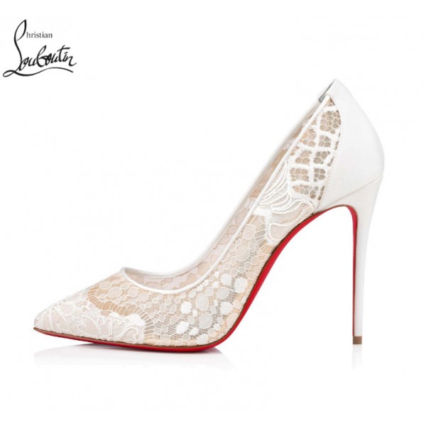 Cheap Louboutin Lace Evening shoes - WHITE Louboutin UK outlet