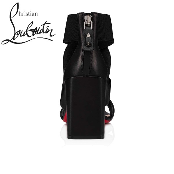 Cheap Christian Louboutin UK Patrouille Sandals - BLACK CALF, UK outlet