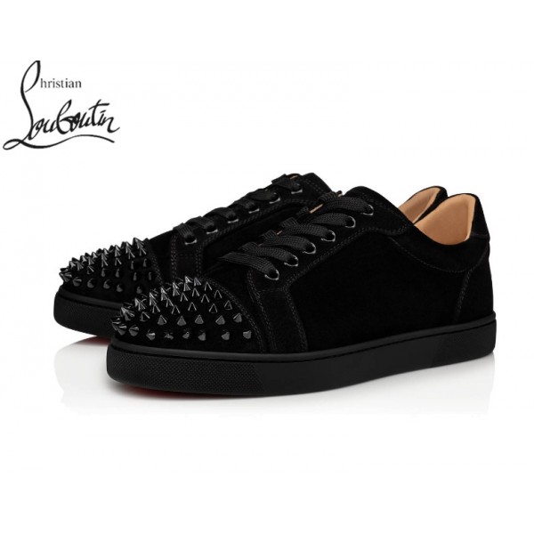 bekæmpe Absolut Par Cheap Christian Louboutin Vieira Spikes Flat Sneakers shoes - BLACK SUEDE , Louboutin  UK outlet