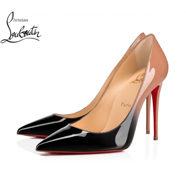 Discount Christian Pumps shoes - Black-Nude Patent Leather, Louboutin UK