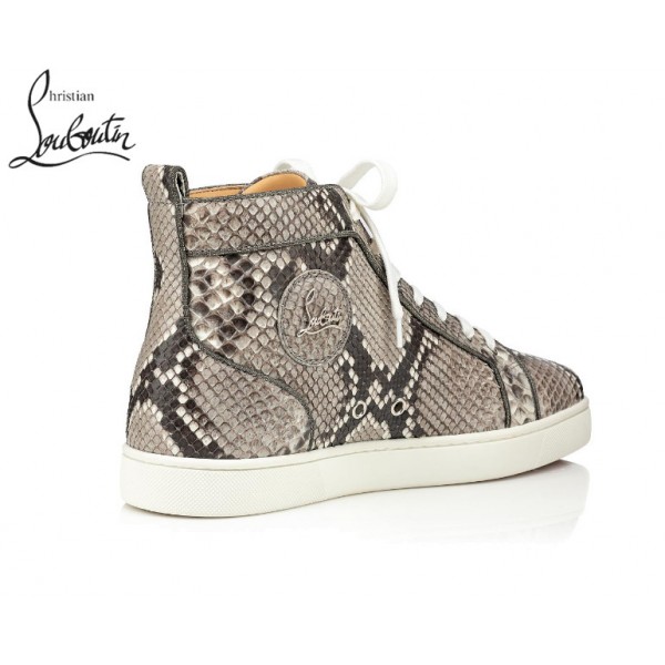 Discount Christian Louboutin Louis Orlato Flat High Tops Shoes Roccia Python Ghost Louboutin Uk Sale