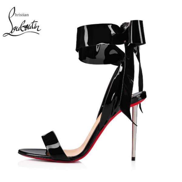 cheap Christian Louboutin Sandals shoes - BLACK PATENT, Louboutin UK site