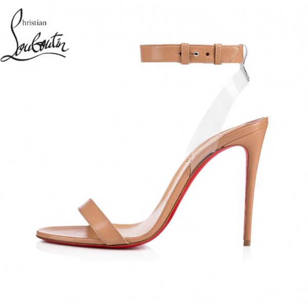 Cheap Christian Louboutin Jonatina Sandals Shoes Nude Transp Leather Louboutin Uk Sale
